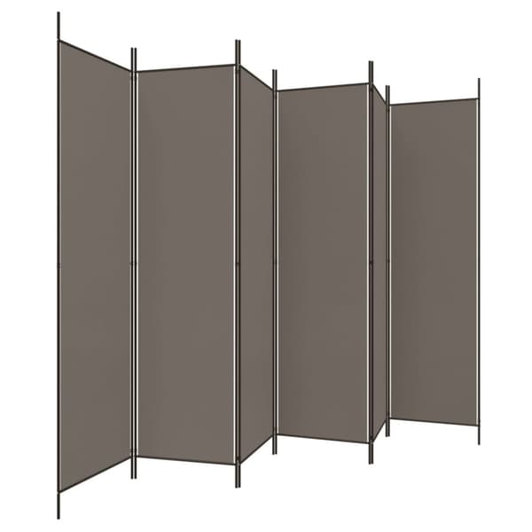 The Living Store 6-panels rumdeler 300x220 cm stof antracitgrå - Rumdelere