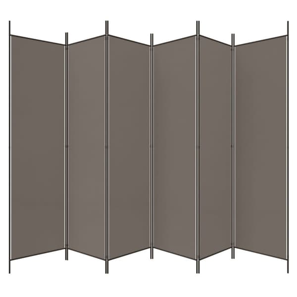 The Living Store 6-panels rumdeler 300x220 cm stof antracitgrå - Rumdelere