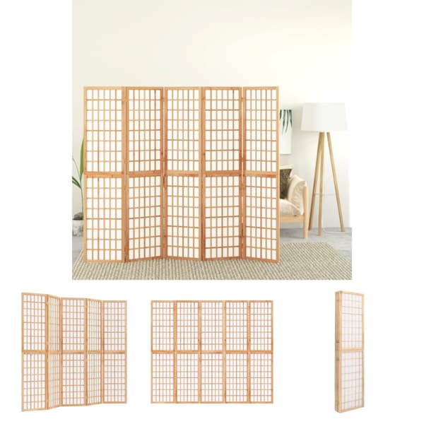 The Living Store 5-panels rumdeler 200x170 cm foldbar japansk stil - Rumdelere