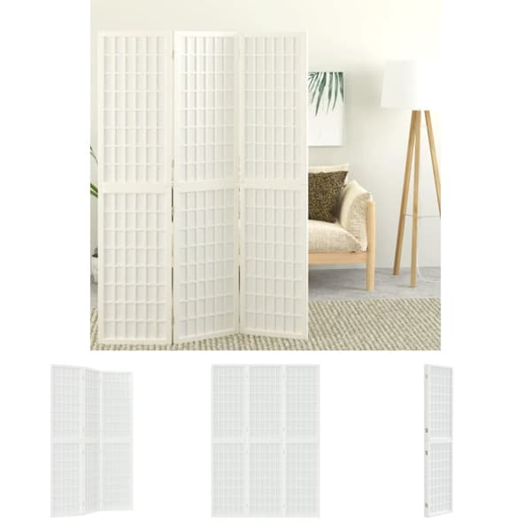 The Living Store 3-panels rumdeler 120x170 cm foldbar japansk stil hvid - Rumdelere