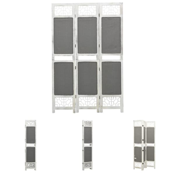 The Living Store 3-panels rumdeler 105x165 cm stof grå - Rumdelere