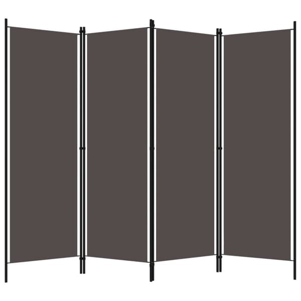 The Living Store 4-panels rumdeler 200 x 180 cm antracitgrå -  Rumdelere