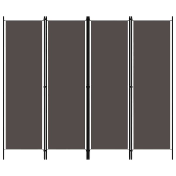 The Living Store 4-panels rumdeler 200 x 180 cm antracitgrå - Rumdelere