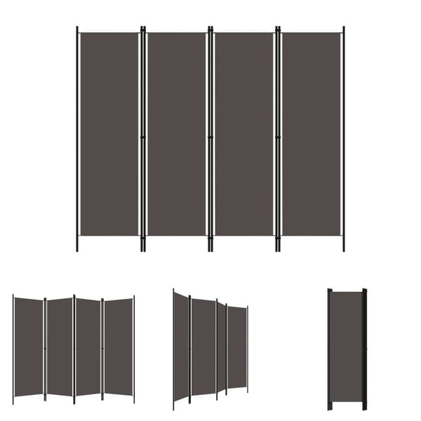 The Living Store 4-panels rumdeler 200 x 180 cm antracitgrå - Rumdelere