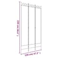 Miniatyrbillede 9 af 9: The Living Store 3-panels rumdeler 120x220 cm stof hvid -  Rumdelere