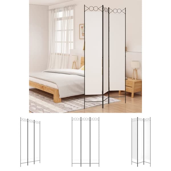 The Living Store 3-panels rumdeler 120x220 cm stof hvid -  Rumdelere