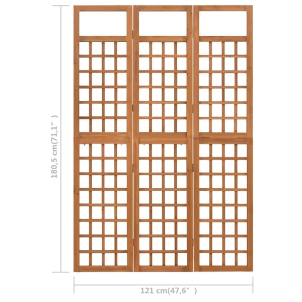 The Living Store 3-panels rumdeler/espalier 121x180,5 cm massivt grantræ - Rumdelere