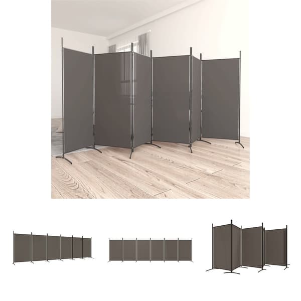 The Living Store 6-panels rumdeler 520x180 cm stof antracitgrå -  Rumdelere