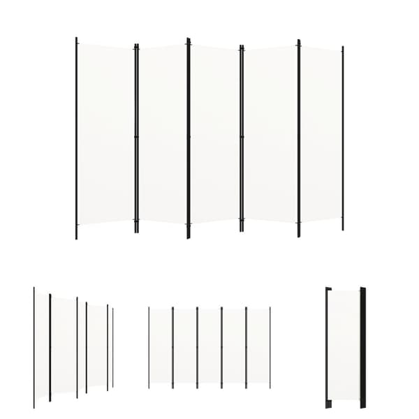 The Living Store 5-panels rumdeler 250 x 180 cm hvid -  Rumdelere