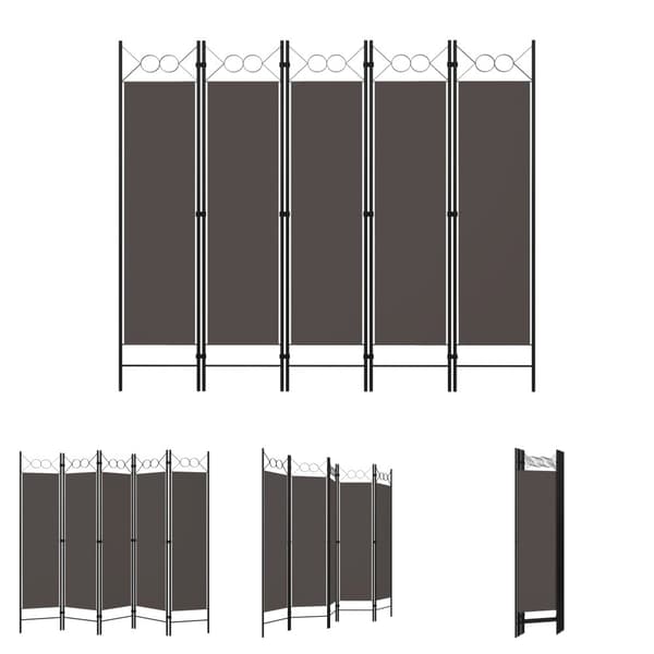 The Living Store 5-panels rumdeler 200x180 cm antracitgrå -  Rumdelere