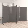 Miniatyrbillede 2 af 9: The Living Store 4-panels rumdeler 346x180 cm stof antracitgrå -  Rumdelere