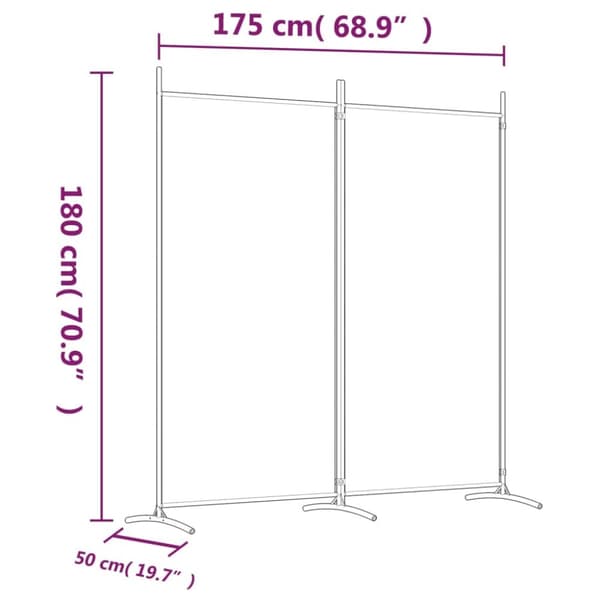 The Living Store Rumsavdelare 2 panel vit 175x180 cm tyg -  Rumsavdelare