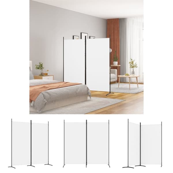 The Living Store Rumsavdelare 2 panel vit 175x180 cm tyg -  Rumsavdelare