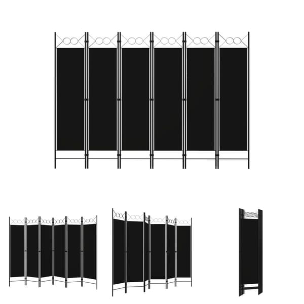 The Living Store 6-panels rumdeler 240x180 cm sort -  Rumdelere