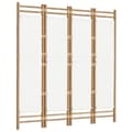Miniatyrbillede 4 af 10: The Living Store 4-panels rumdeler 160 cm foldbar bambus og kanvas -  Rumdelere