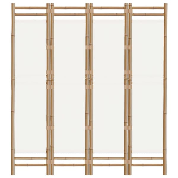The Living Store 4-panels rumdeler 160 cm foldbar bambus og kanvas - Rumdelere