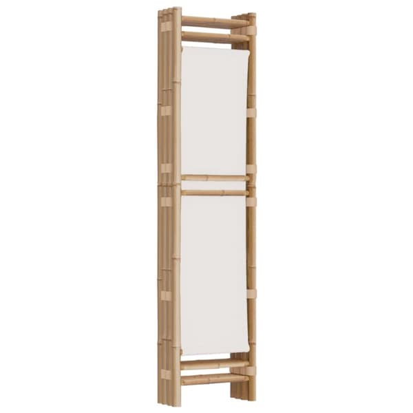 The Living Store 4-panels rumdeler 160 cm foldbar bambus og kanvas - Rumdelere