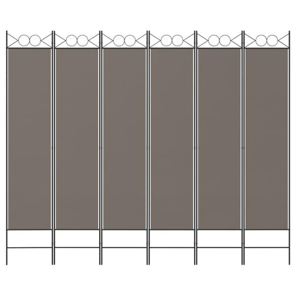The Living Store 5-panels rumdeler 240x200 cm stof antracitgrå - Rumdelere