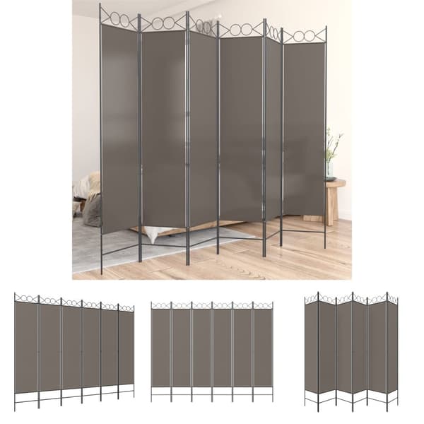 The Living Store 5-panels rumdeler 240x200 cm stof antracitgrå -  Rumdelere