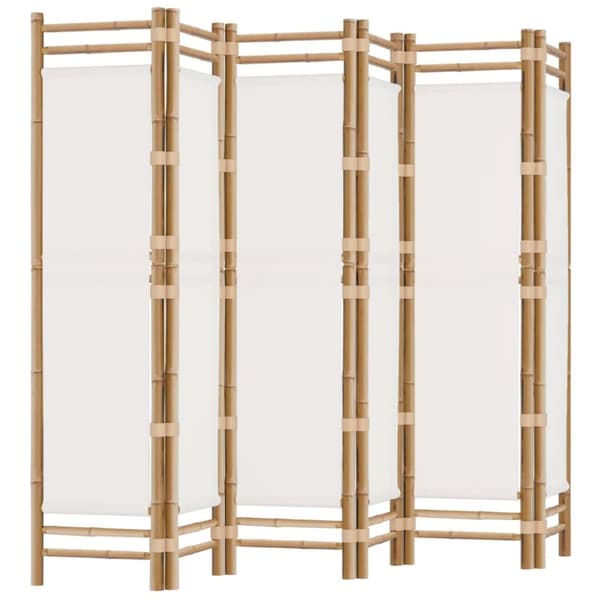 The Living Store 6-panels rumdeler 240 cm foldbar bambus og kanvas - Rumdelere