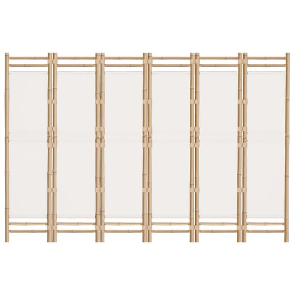 The Living Store 6-panels rumdeler 240 cm foldbar bambus og kanvas -  Rumdelere