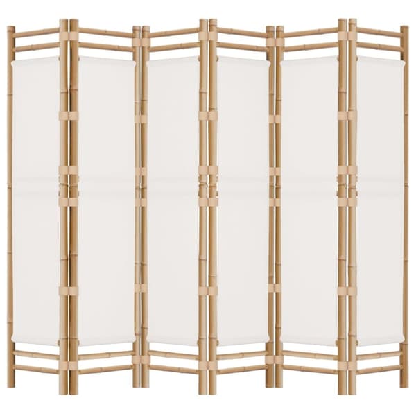 The Living Store 6-panels rumdeler 240 cm foldbar bambus og kanvas -  Rumdelere