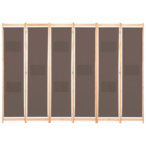 The Living Store 6-panels rumdeler 240 x 170 x 4 cm stof brun -  Rumdelere