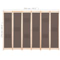 Miniatyrbillede 9 af 9: The Living Store 6-panels rumdeler 240 x 170 x 4 cm stof brun -  Rumdelere
