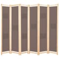 Miniatyrbillede 2 af 9: The Living Store 6-panels rumdeler 240 x 170 x 4 cm stof brun -  Rumdelere