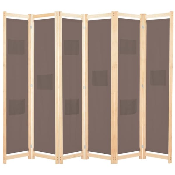 The Living Store 6-panels rumdeler 240 x 170 x 4 cm stof brun -  Rumdelere
