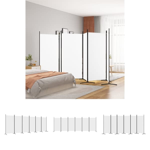 The Living Store 6-panels rumdeler 520x180 cm stof hvid - Rumdelere