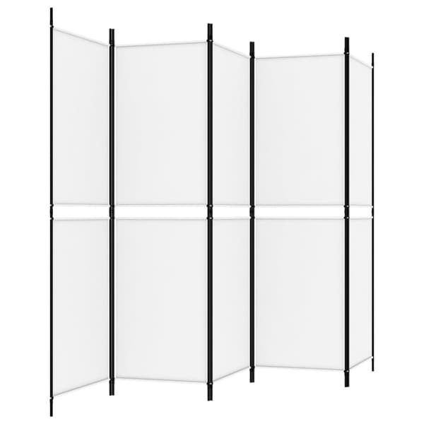 The Living Store Rumsavdelare 5 paneler vit 250x180 cm tyg -  Rumsavdelare