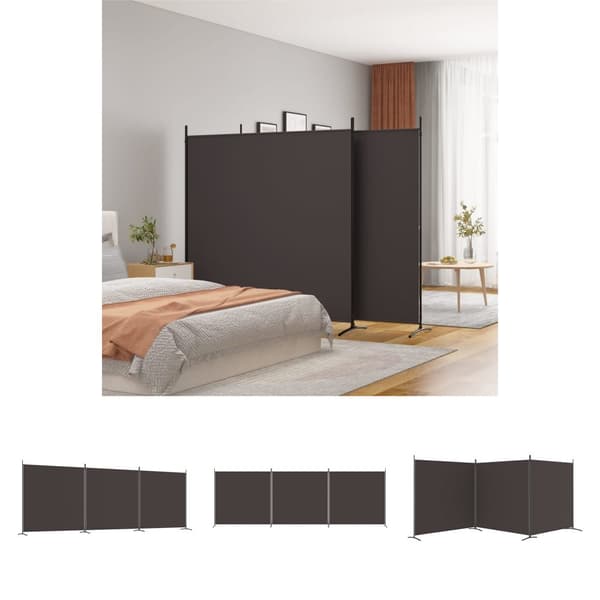 The Living Store 3-panels rumdeler 525x180 cm stof brun -  Rumdelere