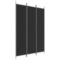 Miniatyrbillede 3 af 9: The Living Store 3-panels rumdeler 150x220 cm stof sort -  Rumdelere