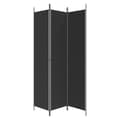 Miniatyrbillede 5 af 9: The Living Store 3-panels rumdeler 150x220 cm stof sort -  Rumdelere