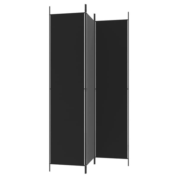 The Living Store 3-panels rumdeler 150x220 cm stof sort -  Rumdelere