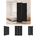 Miniatyrbillede 1 af 9: The Living Store 3-panels rumdeler 150x220 cm stof sort -  Rumdelere