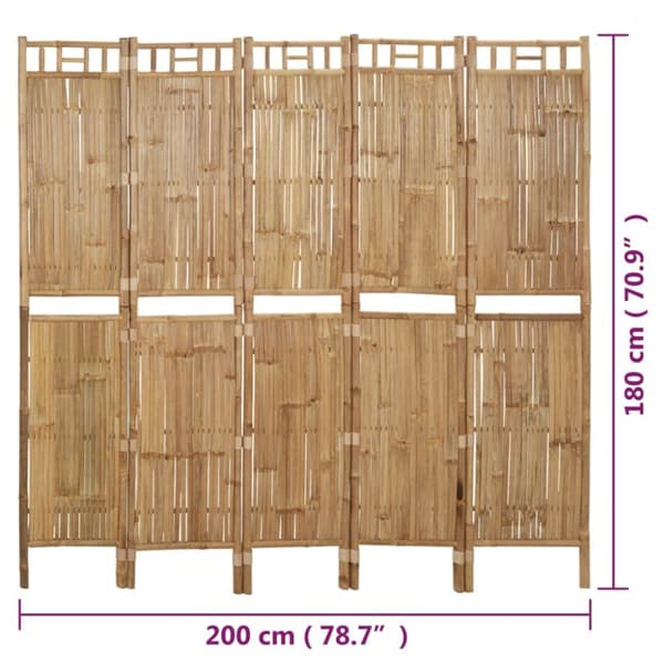 The Living Store 5-panels rumdeler 200x180 cm bambus - Rumdelere