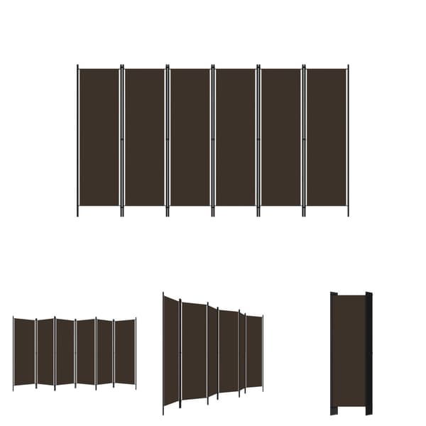The Living Store 6-panels rumdeler 300 x 180 cm brun -  Rumdelere