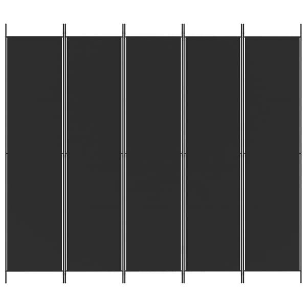The Living Store 5-panels rumdeler 250x220 cm stof sort -  Rumdelere