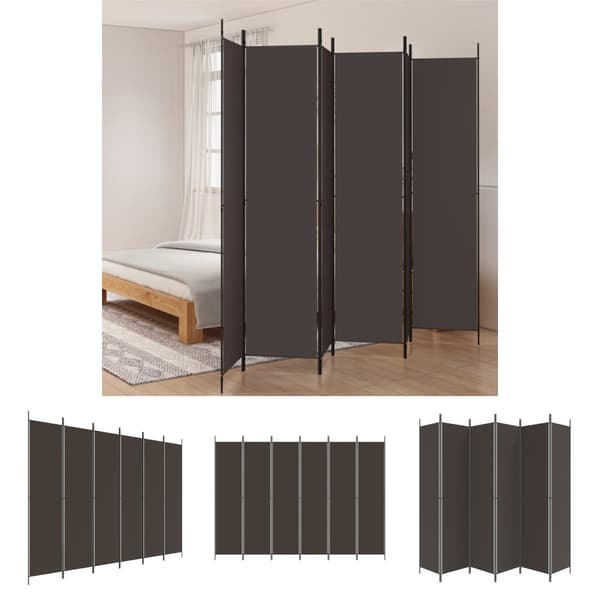 The Living Store 6-panels rumdeler 300x220cm stof brun - Rumdelere