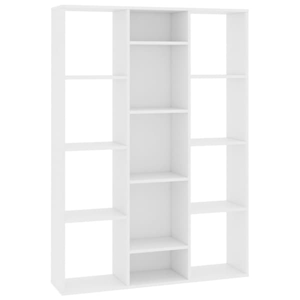 The Living Store Rumsavdelare/bokhylla vit 100x24x140 cm konstruerat trä - Rumsavdelare