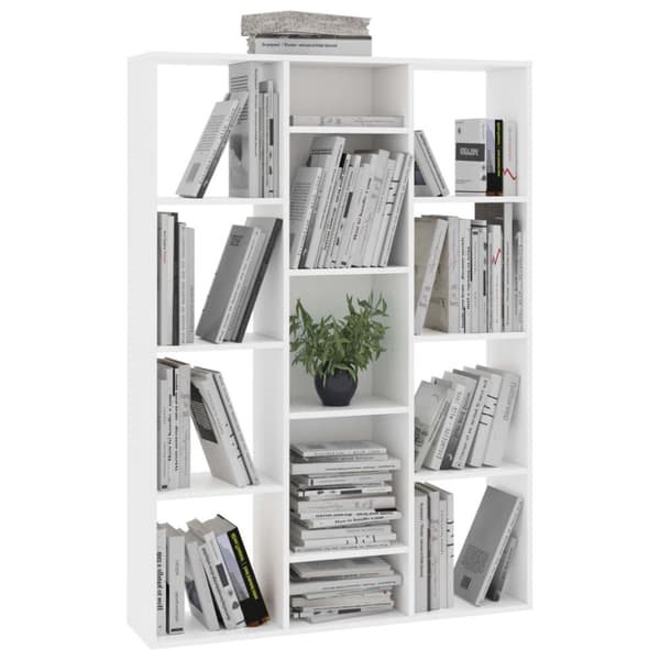 The Living Store Rumsavdelare/bokhylla vit 100x24x140 cm konstruerat trä -  Rumsavdelare