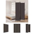 Miniatyrbillede 1 af 9: The Living Store 3-panels rumdeler 150x220 cm stof brun -  Rumdelere