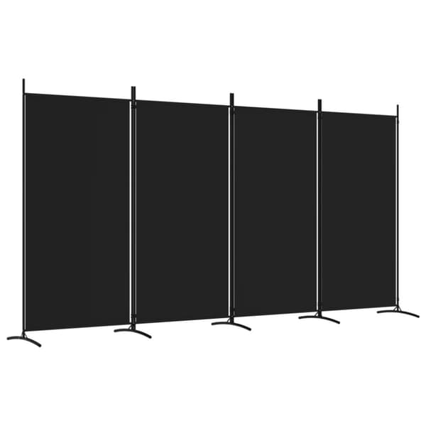 The Living Store 4-panels rumdeler 346x180 cm stof sort - Rumdelere