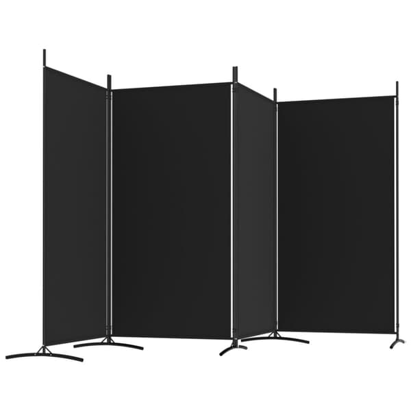The Living Store 4-panels rumdeler 346x180 cm stof sort - Rumdelere