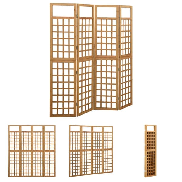 The Living Store 4-panels rumdeler/espalier 161x180 cm massivt grantræ -  Rumdelere
