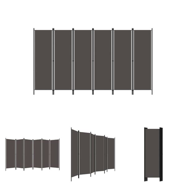 The Living Store 6-panels rumdeler 300 x 180 cm antracitgrå - Rumdelere