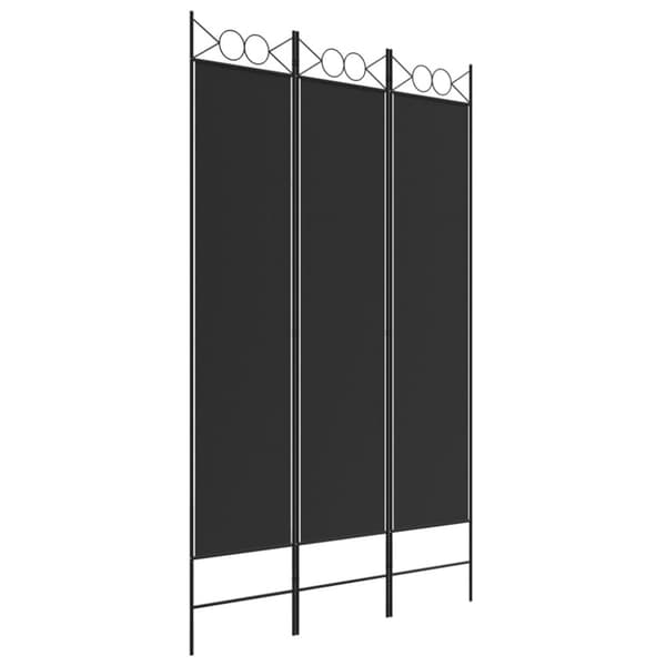 The Living Store 3-panels rumdeler 120x200 cm stof sort -  Rumdelere