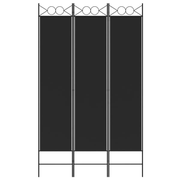 The Living Store 3-panels rumdeler 120x200 cm stof sort -  Rumdelere